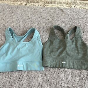 Nike Light Blue and Gray Sports Bras